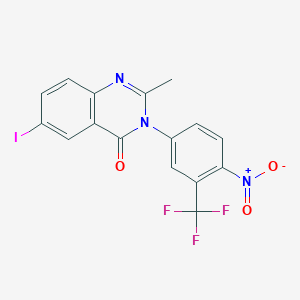 molecular formula C16H9F3IN3O3 B3693545 6-iodo-2-methyl-3-[4-nitro-3-(trifluoromethyl)phenyl]-4(3H)-quinazolinone 