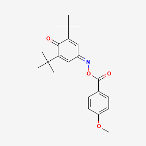 molecular formula C22H27NO4 B3693562 [(3,5-Ditert-butyl-4-oxocyclohexa-2,5-dien-1-ylidene)amino] 4-methoxybenzoate 