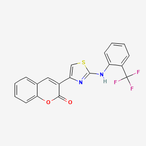 molecular formula C19H11F3N2O2S B3693571 3-(2-{[2-(trifluoromethyl)phenyl]amino}-1,3-thiazol-4-yl)-2H-chromen-2-one 