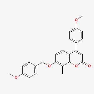 molecular formula C25H22O5 B3693594 7-[(4-methoxybenzyl)oxy]-4-(4-methoxyphenyl)-8-methyl-2H-chromen-2-one 