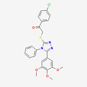 1-(4-chlorophenyl)-2-{[4-phenyl-5-(3,4,5-trimethoxyphenyl)-4H-1,2,4-triazol-3-yl]sulfanyl}ethanone