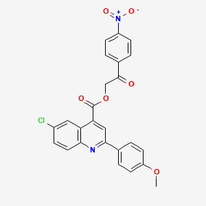 molecular formula C25H17ClN2O6 B3693633 2-(4-Nitrophenyl)-2-oxoethyl 6-chloro-2-(4-methoxyphenyl)quinoline-4-carboxylate CAS No. 355420-73-4