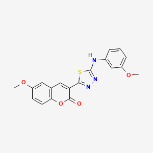 6-methoxy-3-{5-[(3-methoxyphenyl)amino]-1,3,4-thiadiazol-2-yl}-2H-chromen-2-one