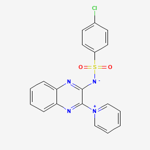 molecular formula C19H13ClN4O2S B3693645 (4-Chlorophenyl)sulfonyl-(3-pyridin-1-ium-1-ylquinoxalin-2-yl)azanide 