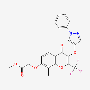 methyl {[8-methyl-4-oxo-3-[(1-phenyl-1H-pyrazol-4-yl)oxy]-2-(trifluoromethyl)-4H-chromen-7-yl]oxy}acetate