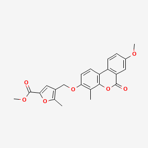 Methyl 4-[({8-methoxy-4-methyl-6-oxo-6H-benzo[C]chromen-3-YL}oxy)methyl]-5-methylfuran-2-carboxylate