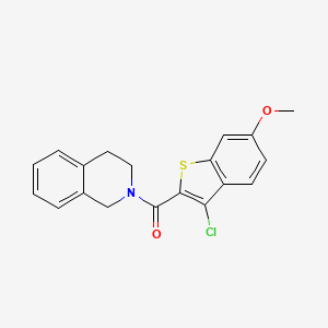 molecular formula C19H16ClNO2S B3693678 (3-chloro-6-methoxy-1-benzothiophen-2-yl)(3,4-dihydroisoquinolin-2(1H)-yl)methanone 