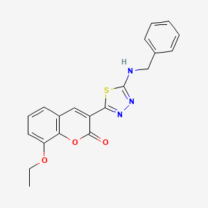 molecular formula C20H17N3O3S B3693681 3-[5-(benzylamino)-1,3,4-thiadiazol-2-yl]-8-ethoxy-2H-chromen-2-one 