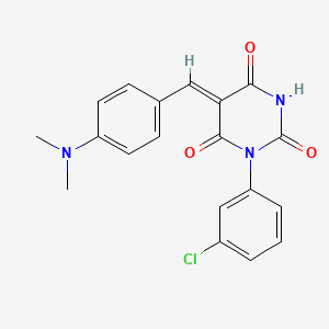 (5Z)-1-(3-chlorophenyl)-5-[[4-(dimethylamino)phenyl]methylidene]-1,3-diazinane-2,4,6-trione