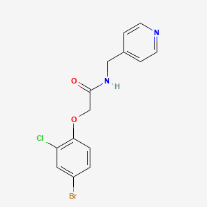 molecular formula C14H12BrClN2O2 B3693692 2-(4-bromo-2-chlorophenoxy)-N-(pyridin-4-ylmethyl)acetamide 