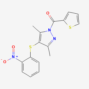 3,5-Dimethyl-4-[(2-nitrophenyl)sulfanyl]-1-(thiophene-2-carbonyl)-1H-pyrazole