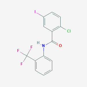 2-Chloro-5-iodo-N-[2-(trifluoromethyl)phenyl]benzene-1-carboximidic acid