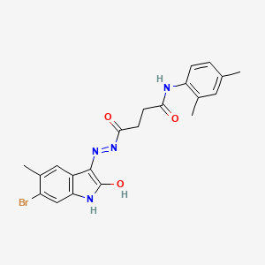 4-[2-(6-bromo-5-methyl-2-oxo-1,2-dihydro-3H-indol-3-ylidene)hydrazino]-N-(2,4-dimethylphenyl)-4-oxobutanamide