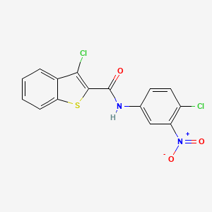 molecular formula C15H8Cl2N2O3S B3693756 3-chloro-N-(4-chloro-3-nitrophenyl)-1-benzothiophene-2-carboxamide 