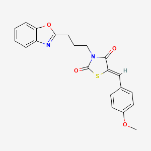 molecular formula C21H18N2O4S B3693787 3-[3-(1,3-benzoxazol-2-yl)propyl]-5-(4-methoxybenzylidene)-1,3-thiazolidine-2,4-dione 