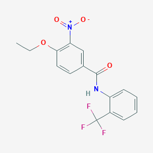 molecular formula C16H13F3N2O4 B3693806 4-ethoxy-3-nitro-N-[2-(trifluoromethyl)phenyl]benzamide 