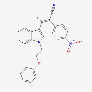 2-(4-nitrophenyl)-3-[1-(2-phenoxyethyl)-1H-indol-3-yl]acrylonitrile