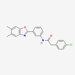 2-(4-chlorophenyl)-N-[3-(5,6-dimethyl-1,3-benzoxazol-2-yl)phenyl]acetamide