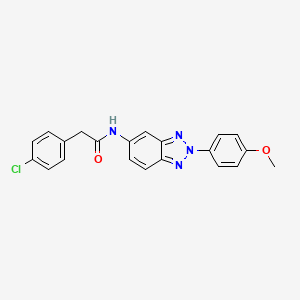 molecular formula C21H17ClN4O2 B3693904 2-(4-chlorophenyl)-N-[2-(4-methoxyphenyl)-2H-benzotriazol-5-yl]acetamide 