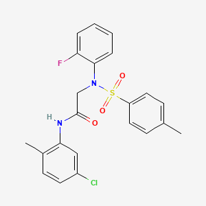 molecular formula C22H20ClFN2O3S B3693915 N-(5-chloro-2-methylphenyl)-N~2~-(2-fluorophenyl)-N~2~-[(4-methylphenyl)sulfonyl]glycinamide 