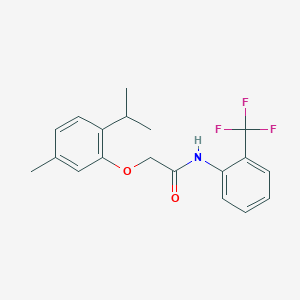 molecular formula C19H20F3NO2 B3693924 2-(2-isopropyl-5-methylphenoxy)-N-[2-(trifluoromethyl)phenyl]acetamide 