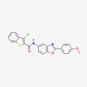 molecular formula C23H15ClN2O3S B3693933 3-chloro-N-[2-(4-methoxyphenyl)-1,3-benzoxazol-5-yl]-1-benzothiophene-2-carboxamide 