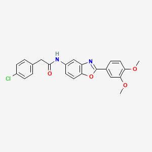 2-(4-chlorophenyl)-N-[2-(3,4-dimethoxyphenyl)-1,3-benzoxazol-5-yl]acetamide