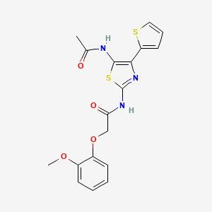 N-[5-(acetylamino)-4-(2-thienyl)-1,3-thiazol-2-yl]-2-(2-methoxyphenoxy)acetamide