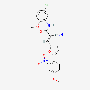 molecular formula C22H16ClN3O6 B3693980 (E)-N-(5-chloro-2-methoxyphenyl)-2-cyano-3-[5-(4-methoxy-2-nitrophenyl)furan-2-yl]prop-2-enamide 