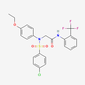 molecular formula C23H20ClF3N2O4S B3693986 N~2~-[(4-chlorophenyl)sulfonyl]-N~2~-(4-ethoxyphenyl)-N~1~-[2-(trifluoromethyl)phenyl]glycinamide 