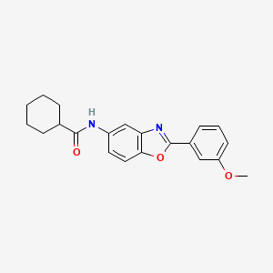 molecular formula C21H22N2O3 B3694010 N-[2-(3-methoxyphenyl)-1,3-benzoxazol-5-yl]cyclohexanecarboxamide 