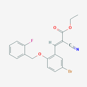 ethyl 3-{5-bromo-2-[(2-fluorobenzyl)oxy]phenyl}-2-cyanoacrylate