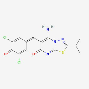 6-(3,5-dichloro-4-hydroxybenzylidene)-5-imino-2-isopropyl-5,6-dihydro-7H-[1,3,4]thiadiazolo[3,2-a]pyrimidin-7-one