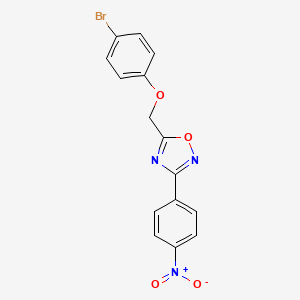 molecular formula C15H10BrN3O4 B3694052 5-[(4-bromophenoxy)methyl]-3-(4-nitrophenyl)-1,2,4-oxadiazole 