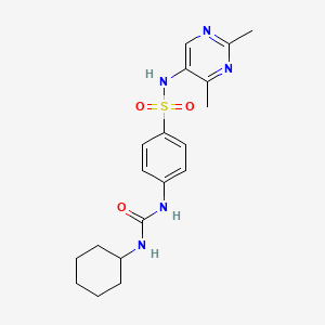 molecular formula C19H25N5O3S B3694074 4-{[(cyclohexylamino)carbonyl]amino}-N-(2,4-dimethyl-5-pyrimidinyl)benzenesulfonamide 