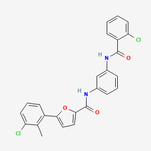 molecular formula C25H18Cl2N2O3 B3694079 N-{3-[(2-chlorobenzoyl)amino]phenyl}-5-(3-chloro-2-methylphenyl)-2-furamide 