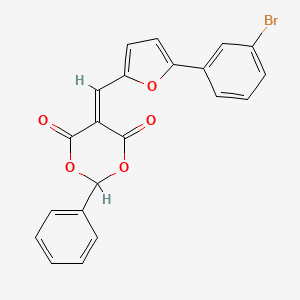 5-{[5-(3-bromophenyl)-2-furyl]methylene}-2-phenyl-1,3-dioxane-4,6-dione