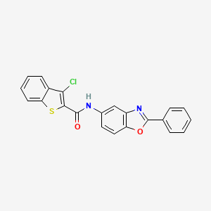 3-chloro-N-(2-phenyl-1,3-benzoxazol-5-yl)-1-benzothiophene-2-carboxamide