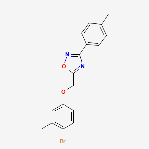 molecular formula C17H15BrN2O2 B3694119 5-[(4-bromo-3-methylphenoxy)methyl]-3-(4-methylphenyl)-1,2,4-oxadiazole 