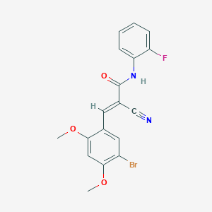 3-(5-bromo-2,4-dimethoxyphenyl)-2-cyano-N-(2-fluorophenyl)acrylamide