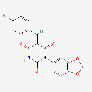 1-(1,3-benzodioxol-5-yl)-5-(4-bromobenzylidene)-2,4,6(1H,3H,5H)-pyrimidinetrione