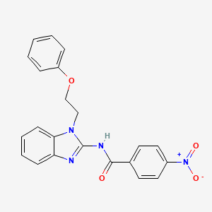 molecular formula C22H18N4O4 B3694152 4-nitro-N-[1-(2-phenoxyethyl)-1H-benzimidazol-2-yl]benzamide 