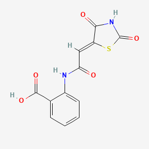 2-[2-(2,4-Dioxo-1,3-thiazolidin-5-ylidene)acetylamino]benzoic acid