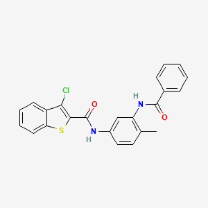 N-(3-benzamido-4-methylphenyl)-3-chloro-1-benzothiophene-2-carboxamide