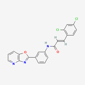 molecular formula C21H13Cl2N3O2 B3694230 3-(2,4-dichlorophenyl)-N-(3-[1,3]oxazolo[4,5-b]pyridin-2-ylphenyl)acrylamide 