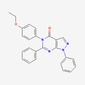 molecular formula C25H20N4O2 B3694272 5-(4-ethoxyphenyl)-1,6-diphenyl-1,5-dihydro-4H-pyrazolo[3,4-d]pyrimidin-4-one 