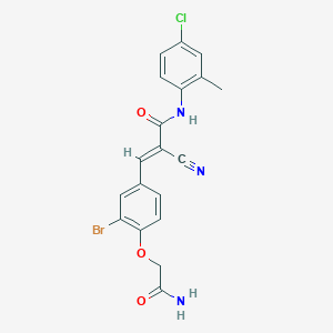 molecular formula C19H15BrClN3O3 B3694275 3-[4-(2-amino-2-oxoethoxy)-3-bromophenyl]-N-(4-chloro-2-methylphenyl)-2-cyanoacrylamide 