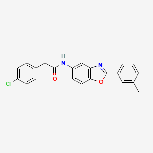 molecular formula C22H17ClN2O2 B3694287 2-(4-chlorophenyl)-N-[2-(3-methylphenyl)-1,3-benzoxazol-5-yl]acetamide 