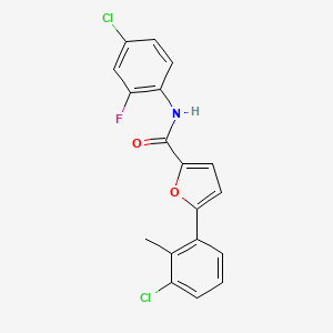 N-(4-chloro-2-fluorophenyl)-5-(3-chloro-2-methylphenyl)-2-furamide