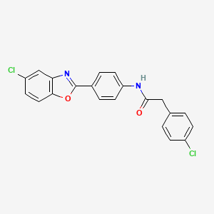 N-[4-(5-chloro-1,3-benzoxazol-2-yl)phenyl]-2-(4-chlorophenyl)acetamide